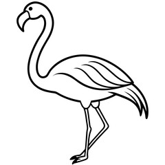 Obraz premium Clean and Simple Flamingo Outline