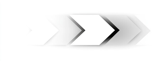 Abstract White Geometric Arrows Pointing Right Overlapping with Shadow Effect