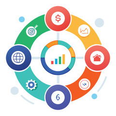 vector infographic-circle cycle diagram vector image on white background
