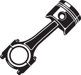 Cylindrical piston of car solid icon, Car parts concept, Engine Parts sign on white background, car motor piston icon in glyph style mobile concept web design. 