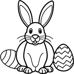   Cute Bunny Coloring Page for Kids 