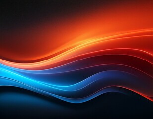 Naklejka premium Grainy noisy poster background, dark blue orange red color wave black backdrop abstract head