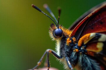 Obraz premium Intricate butterfly antennae, close-up detail, sensory organ, vibrant, animal