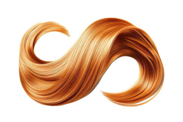 Elegant flowing strands of vibrant copper hair cascading in graceful curves against a clean backdrop