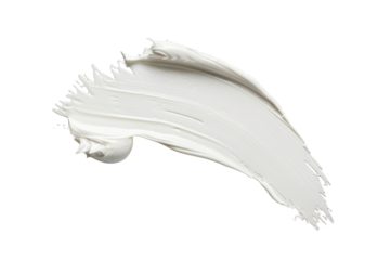 A graceful stroke of creamy white paint expertly applied on a smooth canvas for artistic expression