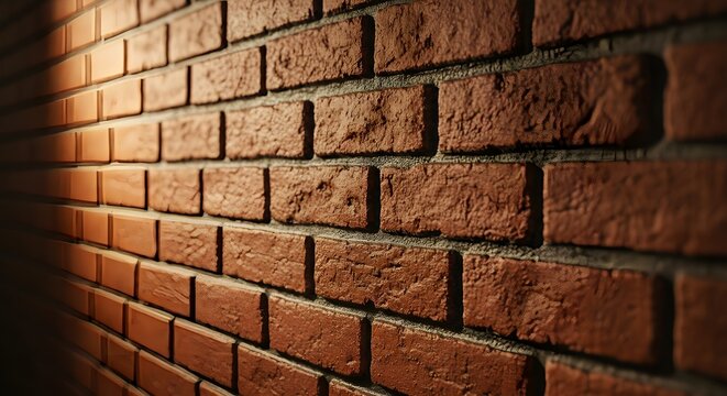 Detalle de pared de ladrillos rojos con juntas de mortero gris