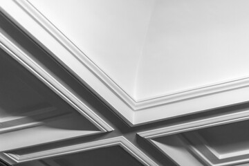 Elegant ceiling with precise architectural molding and geometric lines