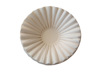Centered Paper Coffee Filter with Ridges.