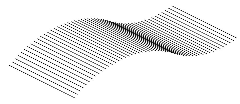 Plancha en curva en perspectiva. Fondo transparente