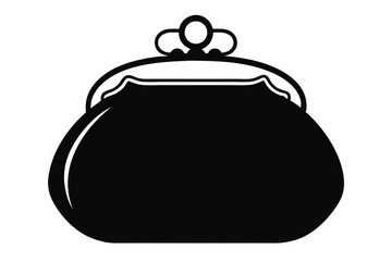 Coin Purse Silhouette Vector Art