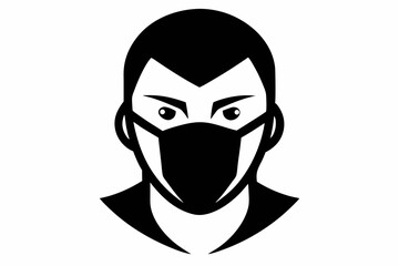 Face Mask Avatar Silhouette Vector Design