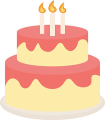 Two-Tier Birthday Cake with Candles