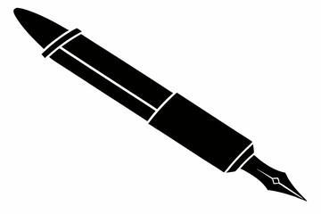 Fountain Pen Silhouette Vector Illustration