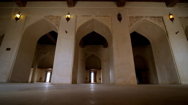 inside the architecture of Bahla Fort historic fortresses situated at the foot of the Jebel Akhdar in Oman UNESCO