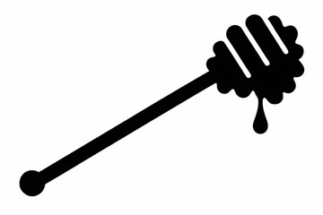 Honey Dipper Silhouette Vector Illustration