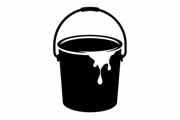 paint bucket silhouette vector illustration black © mstsokera