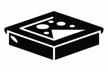 pizza box silhouette vector illustration black and