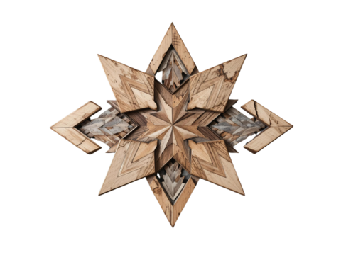 Geometric Wooden Puzzle Piece Centered.