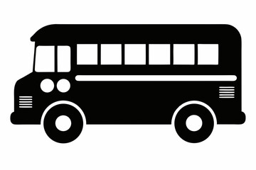 school bus silhouette vector illustration black and