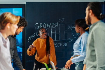 Team collaborating in modern office for growth strategy