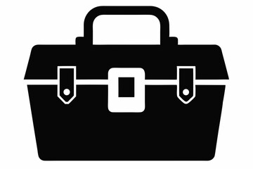 toolbox silhouette vector illustration black and white