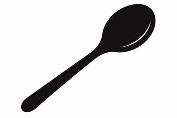wooden spoon silhouette vector illustration black