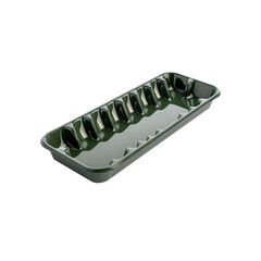 Dark Green Rectangular Plastic Food Tray with Dividers