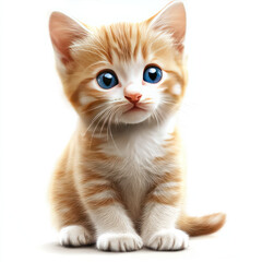 red cat isolated on white background