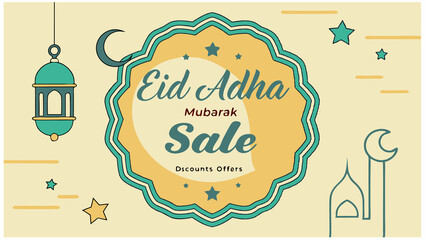 Eid ul adha mubarak sale banner design