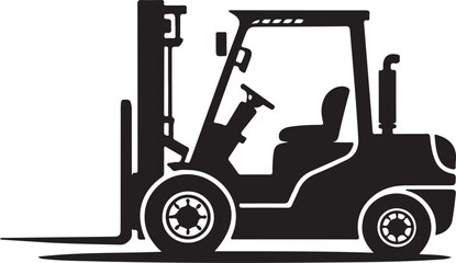 Forklift machine silhouette vector illustration 