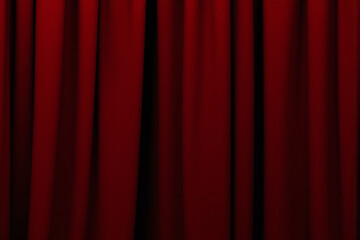 red curtain with a light shining through it