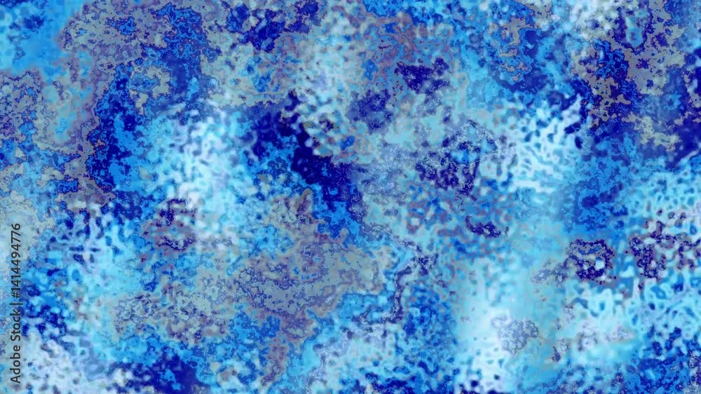 Poster animation of blue grunge texture background changing. blue loop glitch background