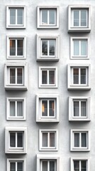 Fototapeta premium Geometric Facade: A Study in Architectural Repetition