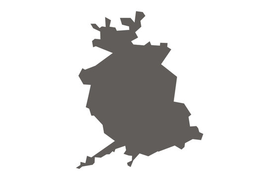 Satna District map of Madhya Pradesh state in gray color