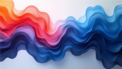 Vibrant gradient of primary colors, transitioning from deep blues and reds to bright yellows,brown black on a clean white background, creating a stunning visual effect.