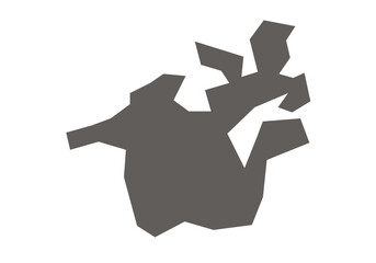 Niwari District map of Madhya Pradesh state in gray color