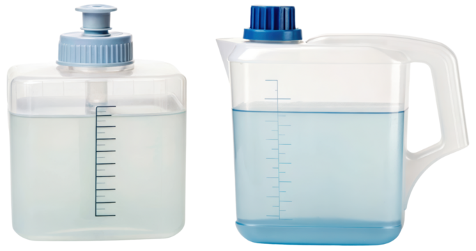 Clear measuring containers for precise liquid measurements isolated with transparent background