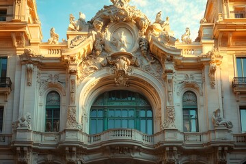 Obraz premium The magnificent theater building under the sunshine