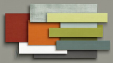 Fototapeta premium Set of assorted colored rectangles, graphic design element - graphic style minimalist modern minimal