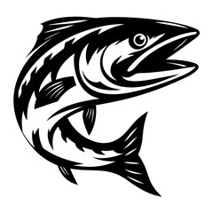 Striking vector illustration of a leaping fish, showcasing power and grace