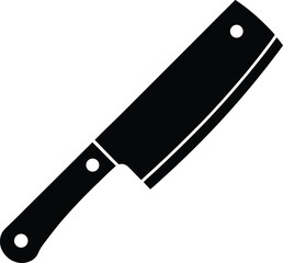 Butcher Knife Icon Silhouette Black Vector - Professional Cooking Graphic