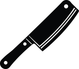 Butcher Knife Icon Silhouette Black Vector - Professional Cooking Graphic
