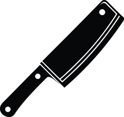 Butcher Knife Icon Silhouette Black Vector - Professional Cooking Graphic