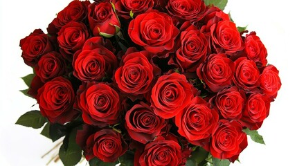 Obraz premium Elegant Round Bouquet of Vibrant Red Roses