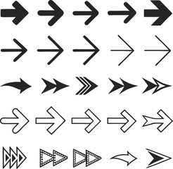 set of vector arrows