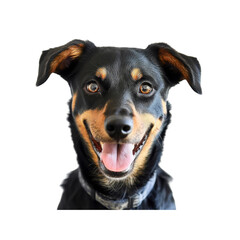 Happy Black and Tan Dog Portrait
