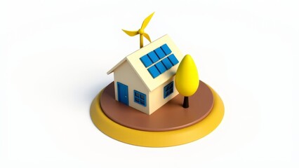 Eco House With Solar And Wind