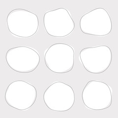 フレームや吹き出しや背景に使えるモノクロの流体シェイプセット