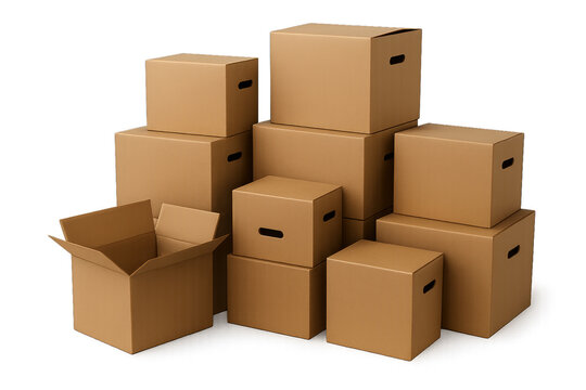 stacked kraft boxes