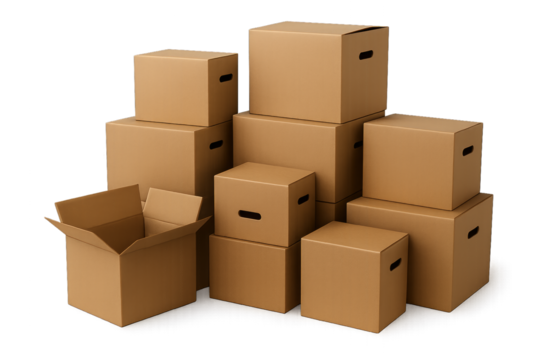 stacked kraft boxes